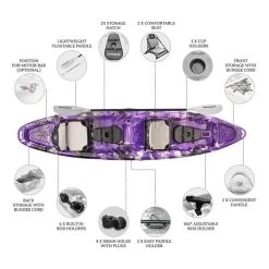 Merlin Pro Double Fishing Kayak Package - Purple Camo [Sydney] -Kayak Specialty Store K2FS MERLINPRO PURPLECAMO 6