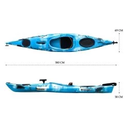 Oceanus 3.8M Single Sit In Kayak - Blue Sea [Sydney] -Kayak Specialty Store K2FS OCEANUS BLUESEA 7
