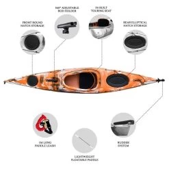 Oceanus 3.8M Single Sit In Kayak - Coral [Sydney] -Kayak Specialty Store K2FS OCEANUS CORAL 6