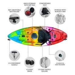Puffin Pro Kids Kayak Package - Rainbow [Sydney] -Kayak Specialty Store K2FS PROPUFFIN RAINBOW 6