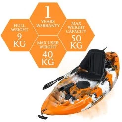 Puffin Pro Kids Kayak Package - Tiger [Sydney] -Kayak Specialty Store K2FS PROPUFFIN TIGER 8