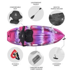 Puffin Kids Kayak Package - Pink &amp; Purple [Sydney] -Kayak Specialty Store K2FS PUFFIN PINKCAMO 6