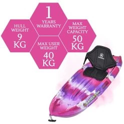 Puffin Kids Kayak Package - Pink &amp; Purple [Sydney] -Kayak Specialty Store K2FS PUFFIN PINKCAMO 8