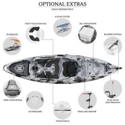 NextGen 1+1 Fishing Tandem Kayak Package - Grey Camo [Sydney] -Kayak Specialty Store NGS 1 1 GREYCAMO 9