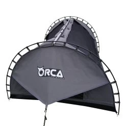 Orca Outdoors Deluxe Double Size Canvas Swag With 70mm Mattress And Awning Poles - Grey -Kayak Specialty Store OD SWAG DB GREY 2