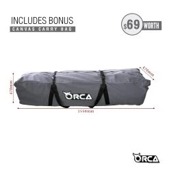 Orca Outdoors Deluxe Double Size Canvas Swag With 70mm Mattress And Awning Poles - Grey -Kayak Specialty Store OD SWAG DB GREY 8