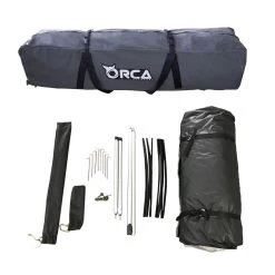Orca Outdoors Deluxe Double Size Canvas Swag With 70mm Mattress And Awning Poles - Grey -Kayak Specialty Store OD SWAG DB GREY 9
