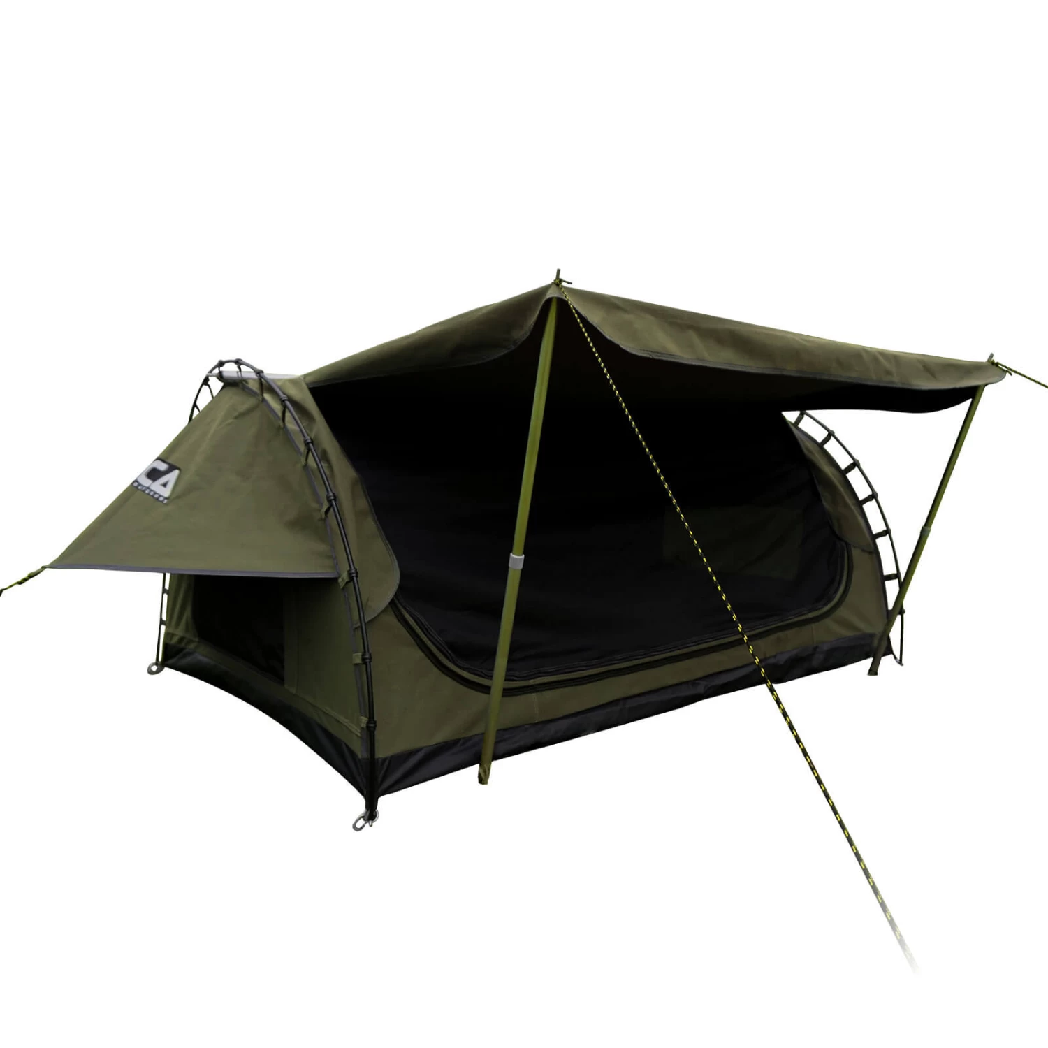 Orca Outdoors Deluxe Double Size Canvas Swag With 70mm Mattress And Awning Poles - Khaki 3 Orca Outdoors Deluxe Double Size Canvas Swag With 70mm Mattress And Awning Poles - Khaki - Image 2