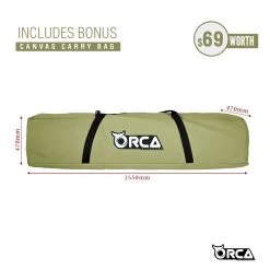 Orca Outdoors Deluxe Double Size Canvas Swag With 70mm Mattress And Awning Poles - Khaki 23 Orca Outdoors Deluxe Double Size Canvas Swag With 70mm Mattress And Awning Poles - Khaki -Kayak Specialty Store OD SWAG DB KHAKI 10