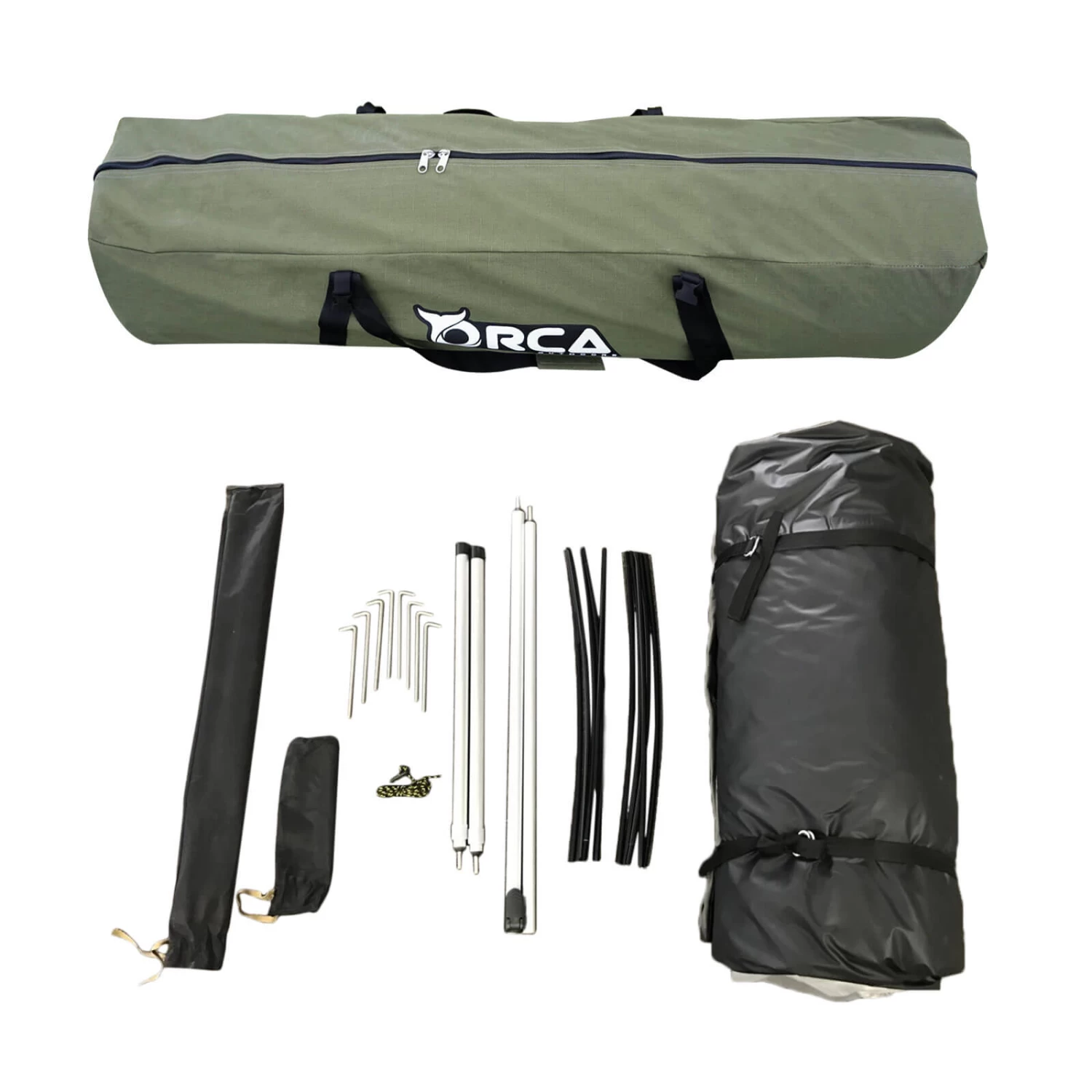 Orca Outdoors Deluxe Double Size Canvas Swag With 70mm Mattress And Awning Poles - Khaki 13 Orca Outdoors Deluxe Double Size Canvas Swag With 70mm Mattress And Awning Poles - Khaki - Image 12