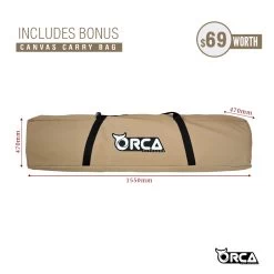 Orca Outdoors Deluxe Double Size Canvas Swag With 70mm Mattress And Awning Poles - Sand -Kayak Specialty Store OD SWAG DB SAND 10