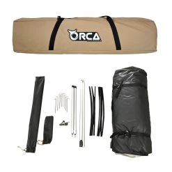 Orca Outdoors Deluxe Double Size Canvas Swag With 70mm Mattress And Awning Poles - Sand -Kayak Specialty Store OD SWAG DB SAND 11
