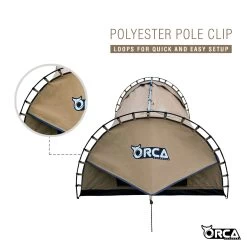 Orca Outdoors Deluxe Double Size Canvas Swag With 70mm Mattress And Awning Poles - Sand -Kayak Specialty Store OD SWAG DB SAND 6