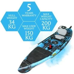 ORCA Kronos Foot Pedal Pro Fish Kayak Package With Max-Drive - Bahamas [Sydney] -Kayak Specialty Store OS KRONOS BAHAMAS MAX 8