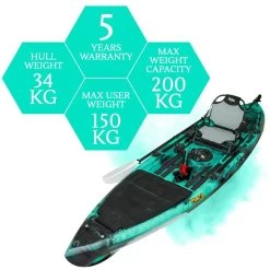 ORCA Kronos Foot Pedal Pro Fish Kayak Package With Max-Drive - Bora Bora [Sydney] -Kayak Specialty Store OS KRONOS BORABORA MAX 8