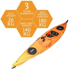 ORCA Oceanus 12.5 Single Sit In Kayak - Sunrise [Sydney] -Kayak Specialty Store OS OCEANUS 12.5 SUNRISE 8