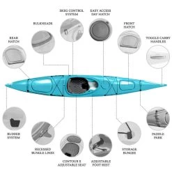 Orca Outdoors Xlite 14 Ultralight Performance Touring Kayak - Aqua [Sydney] -Kayak Specialty Store OS XLITE 14 AQUA 1