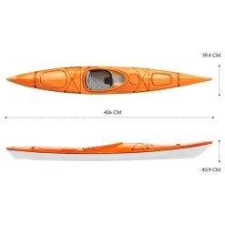 Orca Outdoors Xlite 14 Ultralight Performance Touring Kayak - Orange [Sydney] -Kayak Specialty Store OS XLITE 14 ORANGE 2