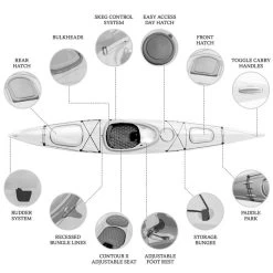 Orca Outdoors Xlite 14 Ultralight Performance Touring Kayak - White [Sydney] -Kayak Specialty Store OS XLITE 14 WHITE 1